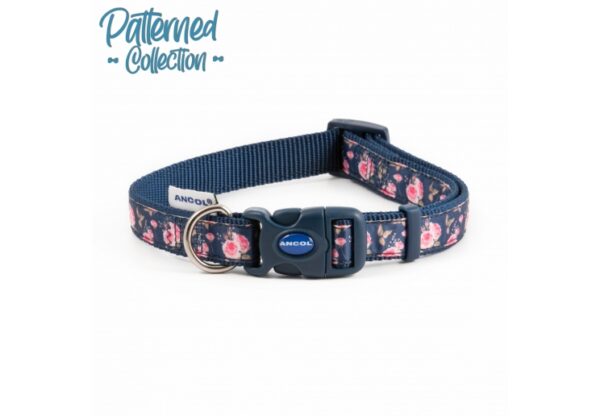 Collar & Lead - Navy Rose