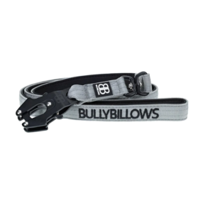 BullyBillows 3cm Swivel Combat Dog Lead - Metal Grey (1.4m)